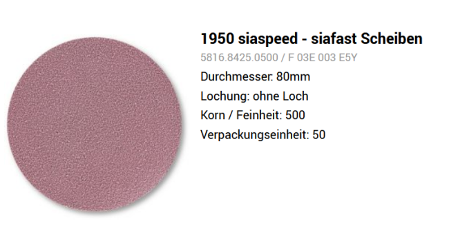 1950 SiaSpeed Schleifscheiben 80mm (VPE: 50Stk.)
